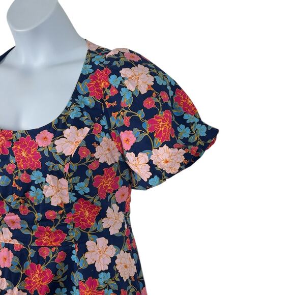 Draper James Julianne Midi Dress Size 6 • Stretch Poplin Floral A-Line Midi - Picture 7 of 16